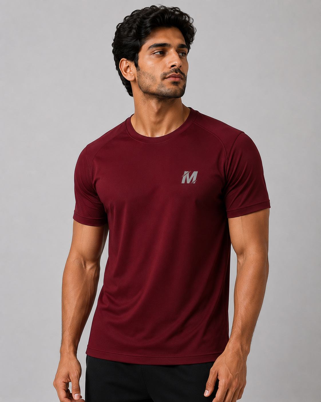 Maroon Dri-Fit T-shirt Meerina By Hinshah