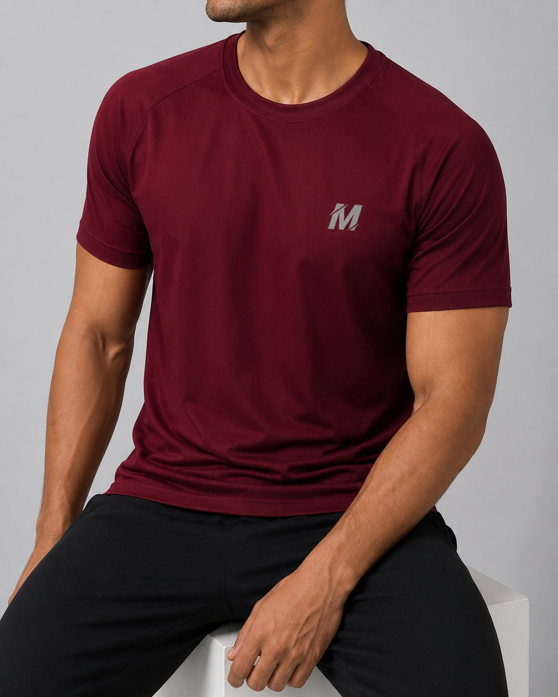 Maroon Dri-Fit T-shirt Meerina By Hinshah