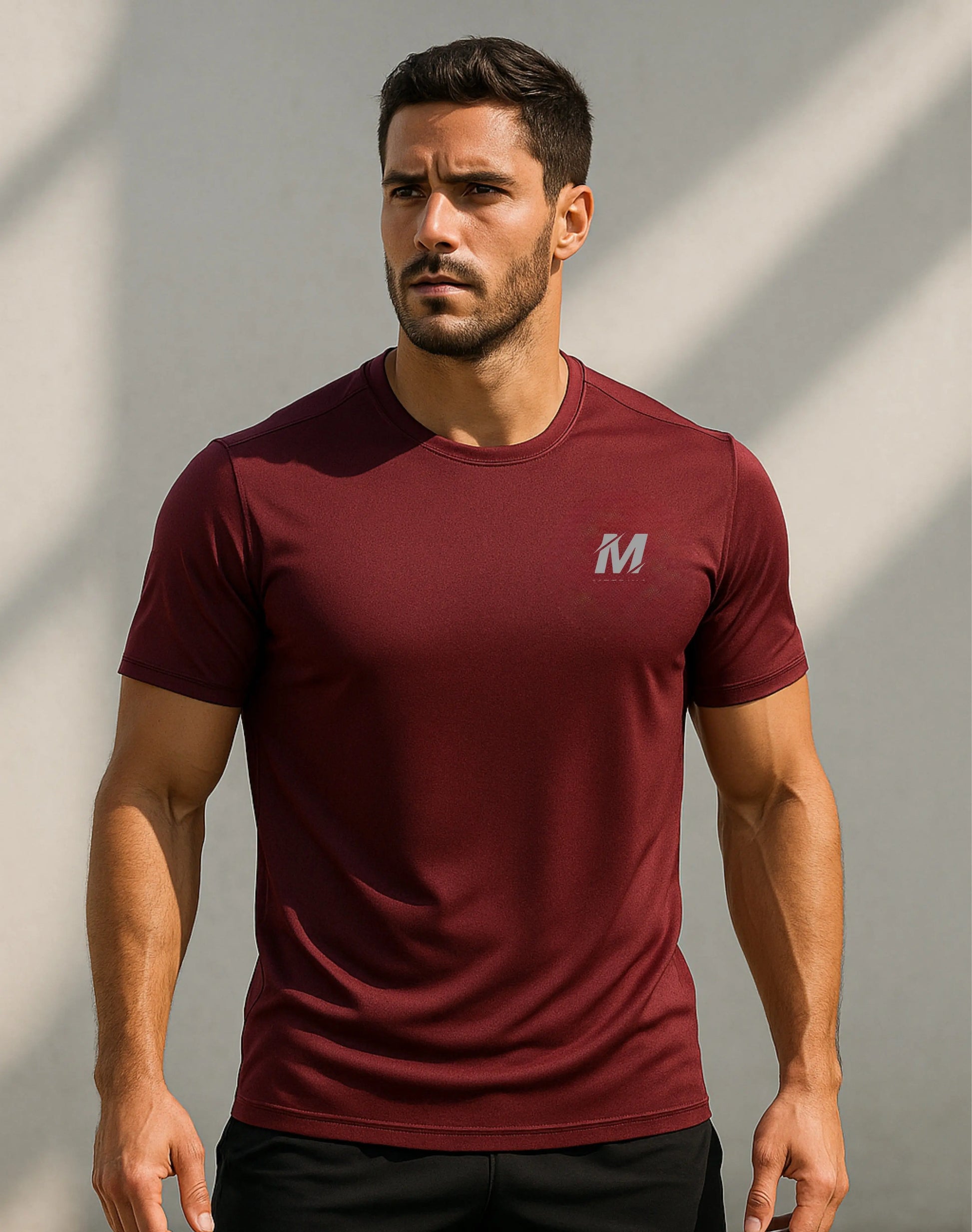 Maroon Dri-Fit T-shirt Meerina By Hinshah