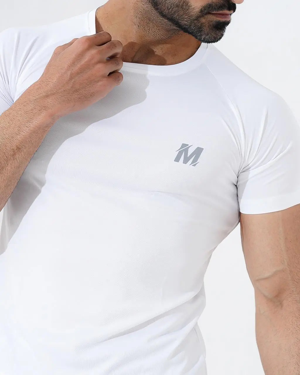 White Dri-fit T-shirt Meerina By Hinshah